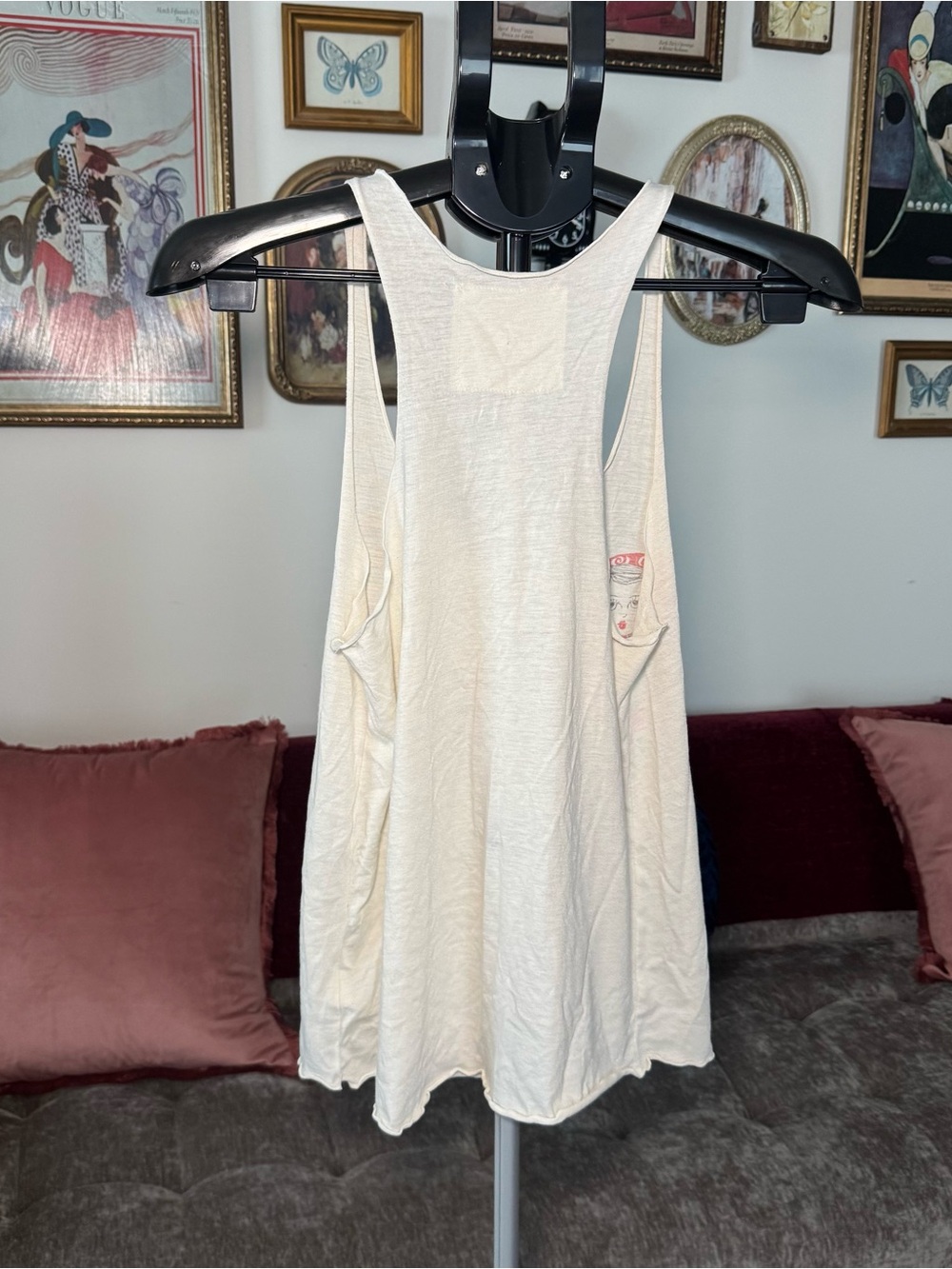 ‘Be Yourself’ Matryoshka Tank Top - Cream with Red & Gold - Picture 3 of 4